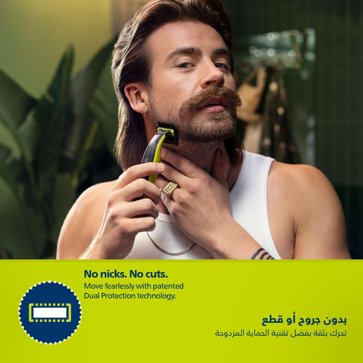 Philips OneBlade Face & Body QP2824 | Dual-Sided Blade | Unique OneBlade Technology | 45min Cordless | Waterproof | Electric Beard Trimmer & Shaver QP2824/10, Face+Body - تصویر 9
