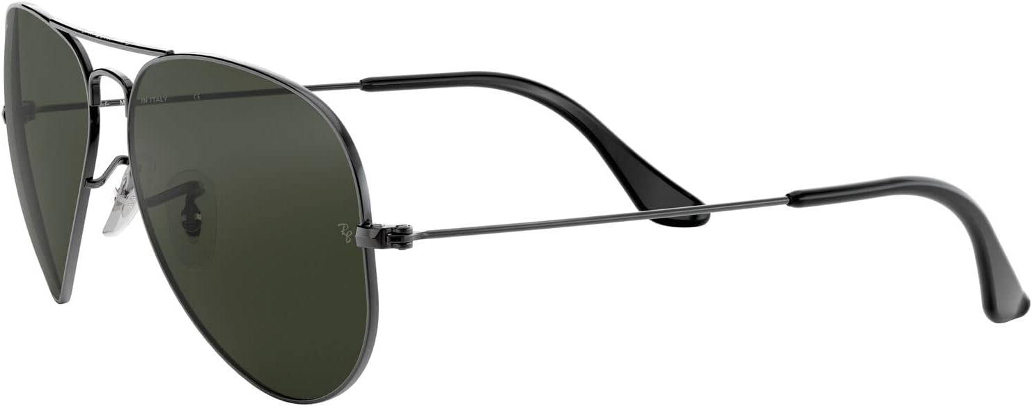 Ray-Ban RB3025 Classic Aviator Sunglasses Gunmetal/Green 58 Millimeters - تصویر 4